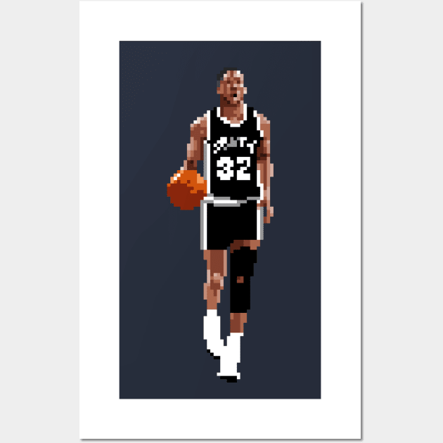 Sean Elliott Pixel Dribble Wall Art by qiangdade